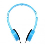 RETRACTABLE FOLDABLE OVER-EAR HEADPHONE WITH  MIC STEREO BASS FOR KIDS (LAKE BLUE)