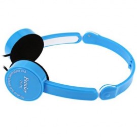 RETRACTABLE FOLDABLE OVER-EAR HEADPHONE WITH  MIC STEREO BASS FOR KIDS (LAKE BLUE)