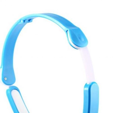 RETRACTABLE FOLDABLE OVER-EAR HEADPHONE WITH  MIC STEREO BASS FOR KIDS (LAKE BLUE)