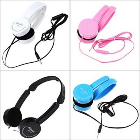 RETRACTABLE FOLDABLE OVER-EAR HEADPHONE WITH  MIC STEREO BASS FOR KIDS (LAKE BLUE)