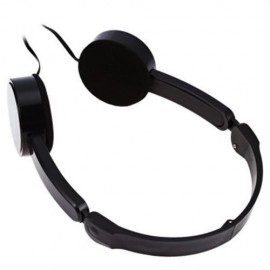 RETRACTABLE FOLDABLE OVER-EAR HEADPHONE WITH  MIC STEREO BASS FOR KIDS (BLACK)