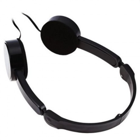 RETRACTABLE FOLDABLE OVER-EAR HEADPHONE WITH  MIC STEREO BASS FOR KIDS (BLACK)