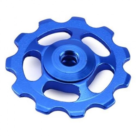 2 X BIKE 11T ALUMINUM SEALED BEARING REAR DERAILLEUR PULLEYS JOCKEY WHEEL (BLUE)