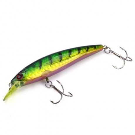 TRULINOYA DW11 FISHING LURE BAIT PLASTIC HARD DIVING MINNOW (YELLOW AND GREEN)