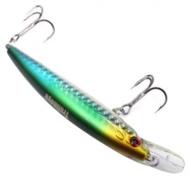 TRULINOYA DW11 FISHING LURE BAIT PLASTIC HARD DIVING MINNOW (WHITE AND GREEN)
