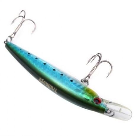 TRULINOYA DW11 FISHING LURE BAIT PLASTIC HARD DIVING MINNOW (BLUE AND WHITE)