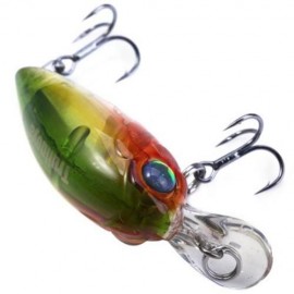 35MM MINI CRANK FISHING LURE PLASTIC HARD BAIT (GREEN)