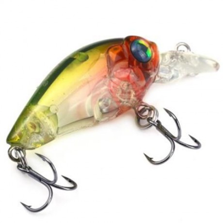 35MM MINI CRANK FISHING LURE PLASTIC HARD BAIT (GREEN)