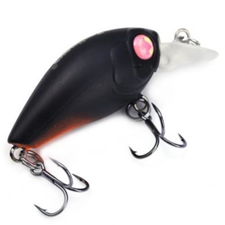 35MM MINI CRANK FISHING LURE PLASTIC HARD BAIT (BLACK)