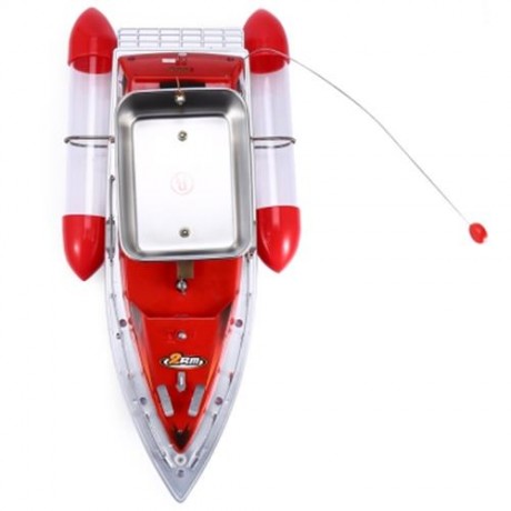 MINI RC WIRELESS 200M FISHING LURE BAIT BOAT FOR FINDING FISH (RED)