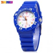SKMEI 1043 CHILDREN QUARTZ WATCH PU STRAP WRISTWATCH 50M WATER RESISTANCE FOR KID (DEEP BL