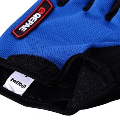 2PCS COMFORTABLE L SIZE BICYCLE BIKE SILICONE HALF FINGER GLOVES CYCLING GLOVES (BLUE)