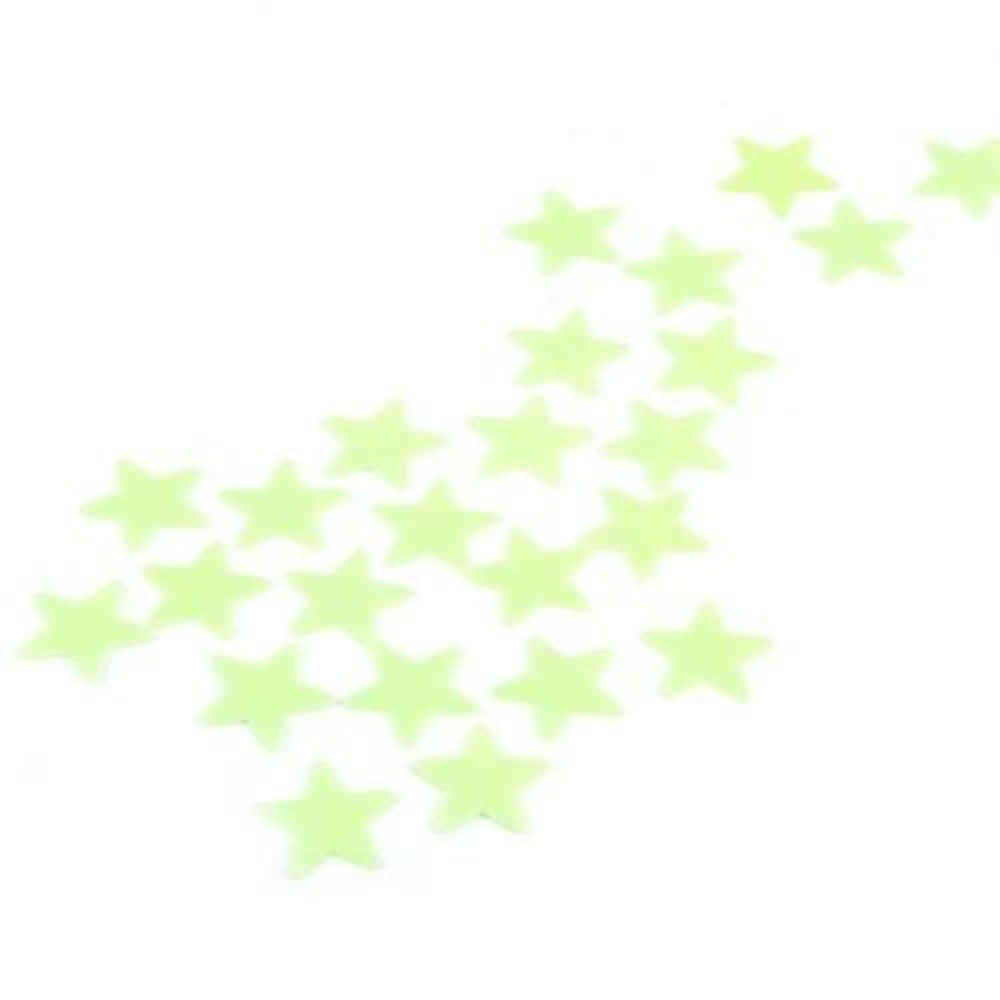 100PCS PENTAGRAM SHAPED LUMINOUS DECORATIVE WALL STICKER (NEON GREEN)