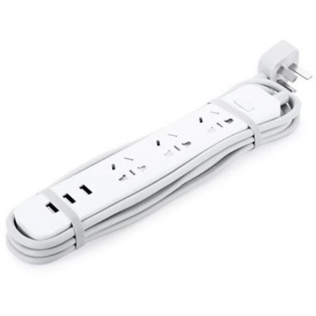 ORIGINAL XIAOMI 3 USB CHARGING PORTS MINI POWER STRIP WITH 3 SOCKETS STANDARD PLUG (WHITE)
