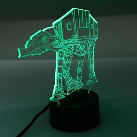 USB 3D OPTICAL ILLUSION MILLENNIUM IMPERIAL WALKER AT-AT LAMP MOOD LIGHT (TRANSPARENT)
