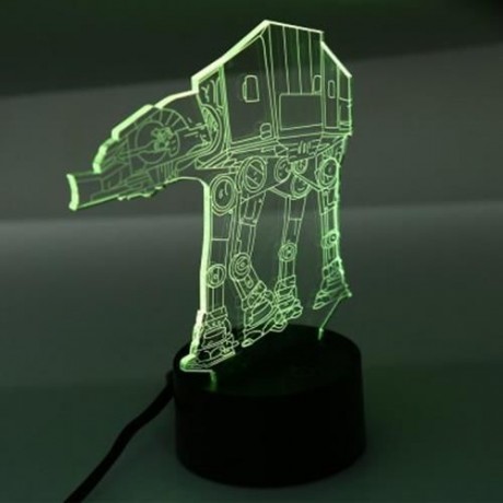 USB 3D OPTICAL ILLUSION MILLENNIUM IMPERIAL WALKER AT-AT LAMP MOOD LIGHT (TRANSPARENT)
