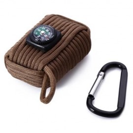 OUTDOOR PARACORD GRENADE SURVIVAL FISHING KIT KEY CHAIN WITH 8 TOOLS FIRE STARTER EYE KNIF