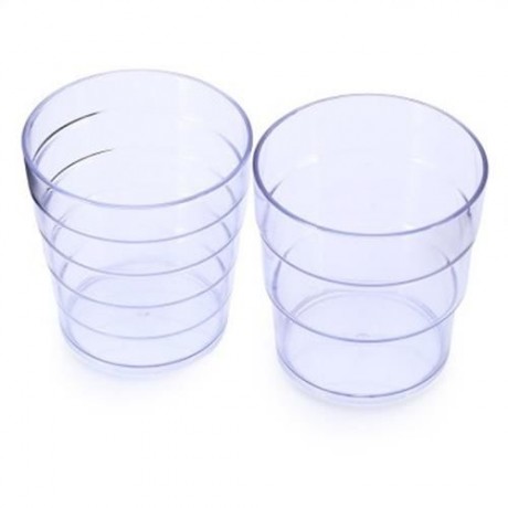 3207 - 1 DOUBLE PLASTIC CUP WITH REMOVABLE SQUARE SUCKER BATHROOM ACCESSARIES (WHITE)