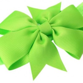 TRENDY PURE COLOR BOWKNOT STRETCHY BABIES HAIRBAND (APPLE GREEN)