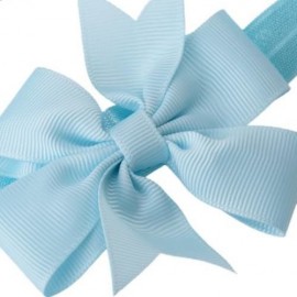 TRENDY PURE COLOR BOWKNOT STRETCHY BABIES HAIRBAND (LIGHT BLUE)