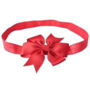 TRENDY PURE COLOR BOWKNOT STRETCHY BABIES HAIRBAND (RED)