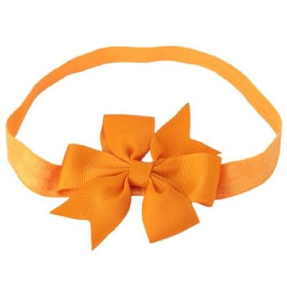 TRENDY PURE COLOR BOWKNOT STRETCHY BABIES HAIRBAND (JACINTH)