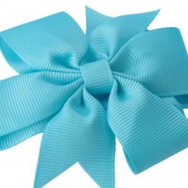 TRENDY PURE COLOR BOWKNOT STRETCHY BABIES HAIRBAND (LAKE BLUE)