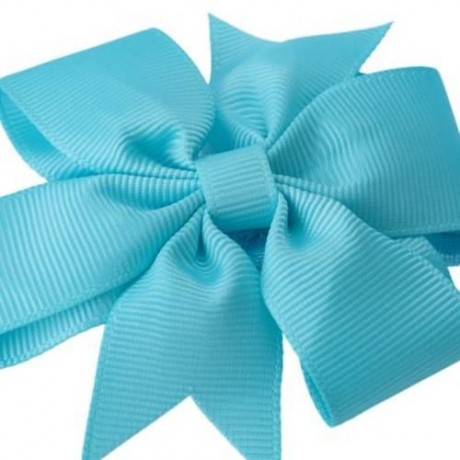 TRENDY PURE COLOR BOWKNOT STRETCHY BABIES HAIRBAND (LAKE BLUE)