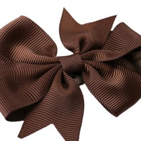 TRENDY PURE COLOR BOWKNOT STRETCHY BABIES HAIRBAND (COFFEE)