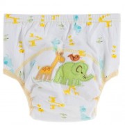 CUTE COTTON WASHABLE BREATHABLE STRETCHY PRINTED BABIES DIAPER PANTS (ELEPHANT PATTERN)