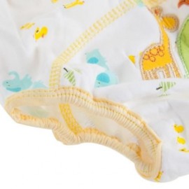 CUTE COTTON WASHABLE BREATHABLE STRETCHY PRINTED BABIES DIAPER PANTS (ELEPHANT PATTERN)