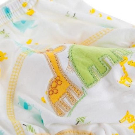 CUTE COTTON WASHABLE BREATHABLE STRETCHY PRINTED BABIES DIAPER PANTS (ELEPHANT PATTERN)