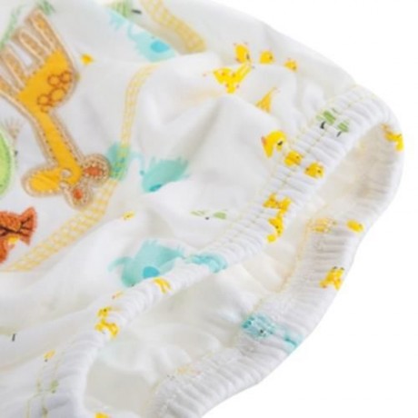 CUTE COTTON WASHABLE BREATHABLE STRETCHY PRINTED BABIES DIAPER PANTS (ELEPHANT PATTERN)