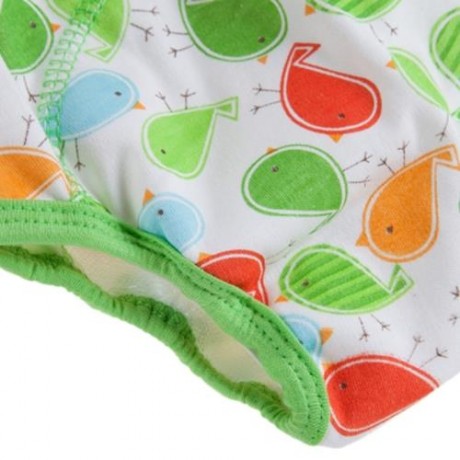 CUTE COTTON WASHABLE ELASTIC PRINTED BABIES DIAPER PANTS (FLYING BIRD PATTERN)