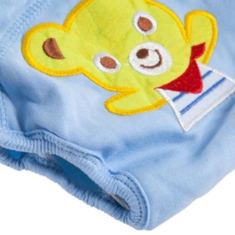 CUTE COTTON WASHABLE ELASTIC PRINTED BABIES DIAPER PANTS (LITTLE BEAR)