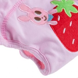 CUTE COTTON WASHABLE ELASTIC PRINTED BABIES DIAPER PANTS (PINK - STRAWBERRY)