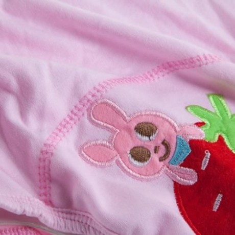 CUTE COTTON WASHABLE ELASTIC PRINTED BABIES DIAPER PANTS (PINK - STRAWBERRY)