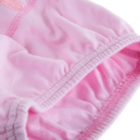 CUTE COTTON WASHABLE ELASTIC PRINTED BABIES DIAPER PANTS (PINK - STRAWBERRY)