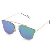 FASHION COATING MIRROR FLAT PANEL LENS DESIGN SUNGLASSES WITH METAL FRAME (#5)