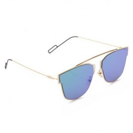 FASHION COATING MIRROR FLAT PANEL LENS DESIGN SUNGLASSES WITH METAL FRAME (#5)