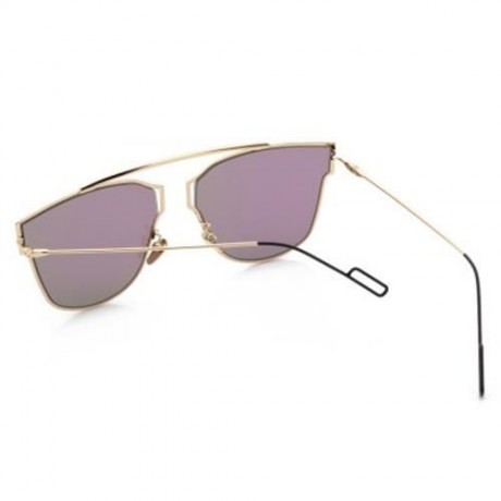 FASHION COATING MIRROR FLAT PANEL LENS DESIGN SUNGLASSES WITH METAL FRAME (#5)