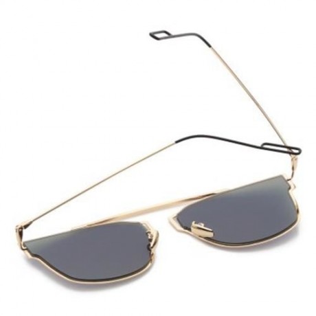 FASHION COATING MIRROR FLAT PANEL LENS DESIGN SUNGLASSES WITH METAL FRAME (#5)