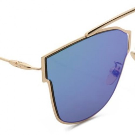 FASHION COATING MIRROR FLAT PANEL LENS DESIGN SUNGLASSES WITH METAL FRAME (#5)