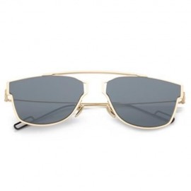 FASHION COATING MIRROR FLAT PANEL LENS DESIGN SUNGLASSES WITH METAL FRAME (#2)