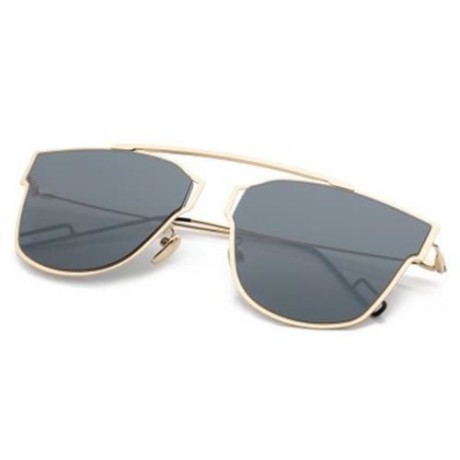 FASHION COATING MIRROR FLAT PANEL LENS DESIGN SUNGLASSES WITH METAL FRAME (#2)
