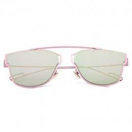 FASHION COATING MIRROR FLAT PANEL LENS DESIGN SUNGLASSES WITH METAL FRAME (#1)