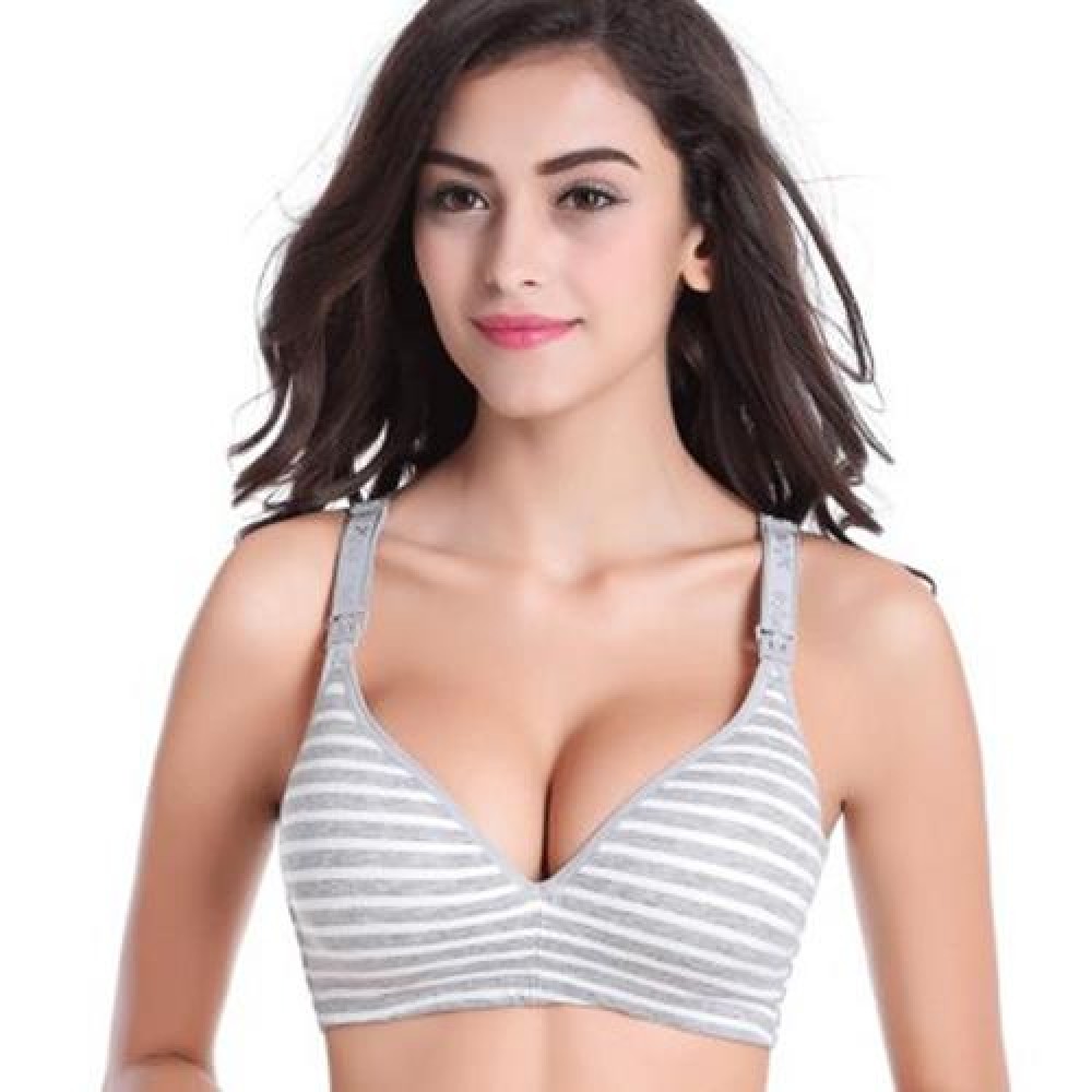 COTTON PURE COLOR BREATHABLE WIRE FREE NURSING BRA FOR PREGNANT WOMEN (#11)