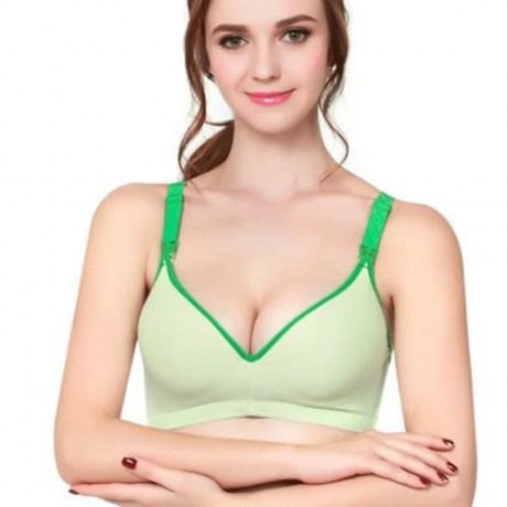 COTTON PURE COLOR BREATHABLE WIRE FREE NURSING BRA FOR PREGNANT WOMEN (#8)