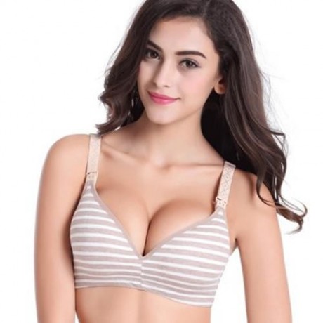 COTTON PURE COLOR BREATHABLE WIRE FREE NURSING BRA FOR PREGNANT WOMEN (#7)