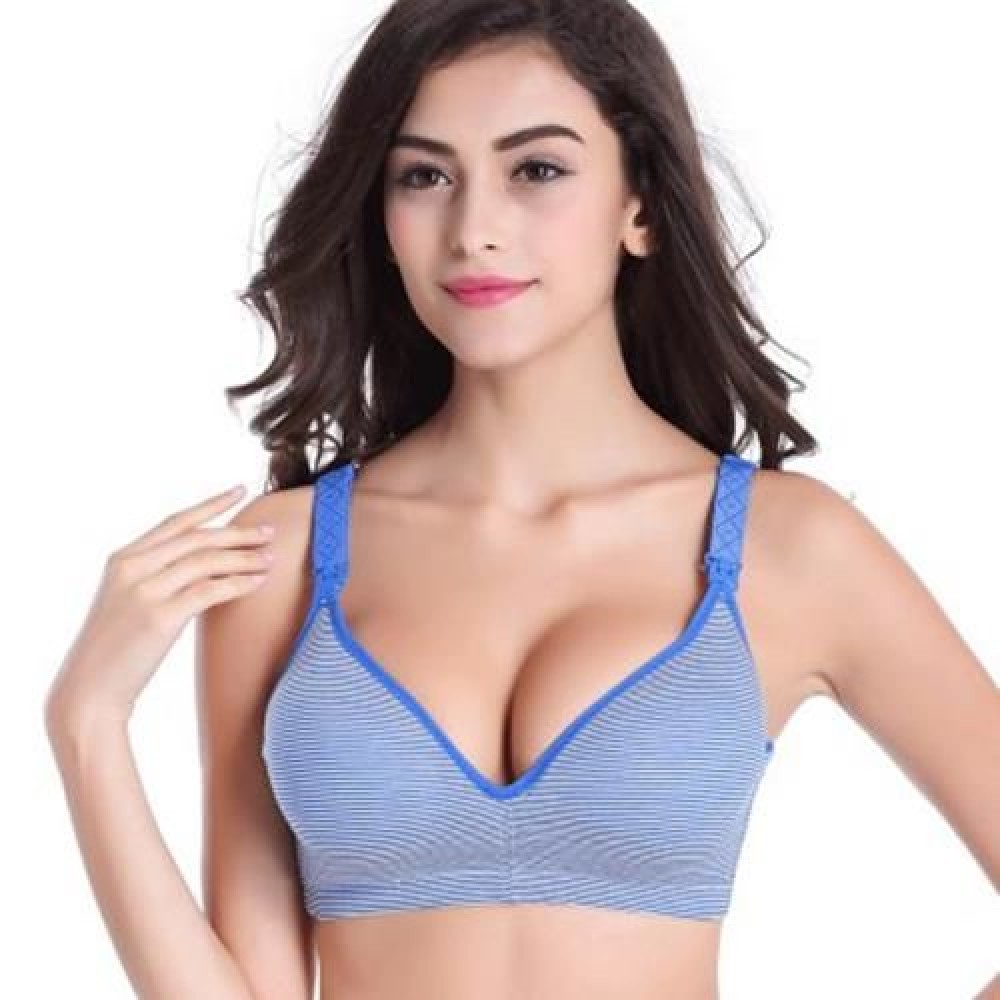 COTTON PURE COLOR BREATHABLE WIRE FREE NURSING BRA FOR PREGNANT WOMEN (#6)